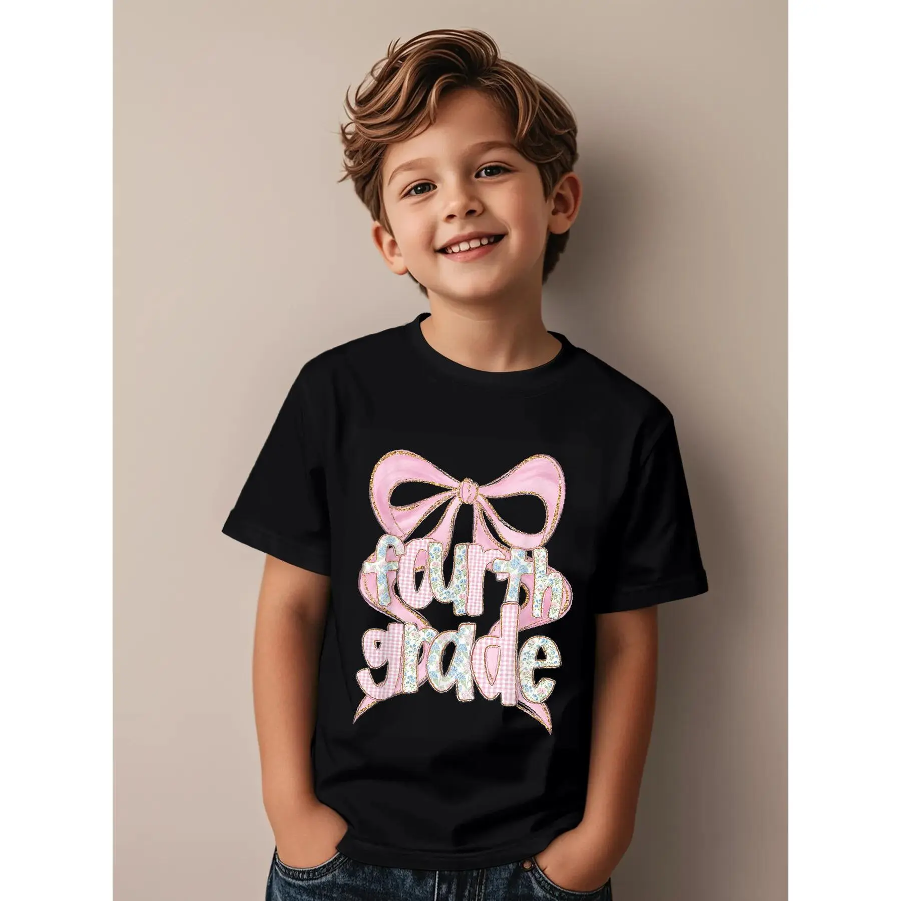4th Grade Coquet Novelty Aesthetic Graphic Kid T-Shirt Casual Kid T Shirts Trendy Cool Tops Tees for Kid