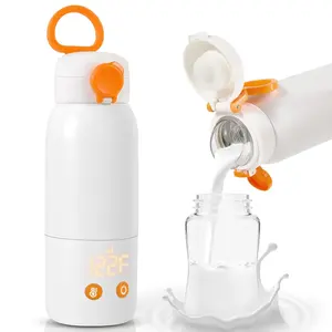 Portable Bottle Warmer  Travel, 12oz Large Capacity Fast Heating Breast Milk, Water & Formula On The Go Baby Bottle Warmer Accurate Temp Control with 4 Levels Long Battery Life  Car & Airplane