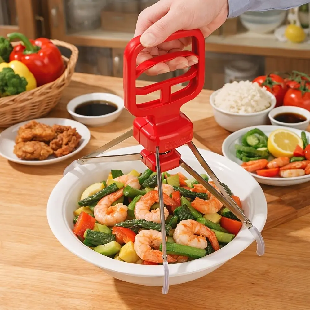 Heat-Resistant Plate Holder Clamp, Non-Slip Kitchen Tool, Ideal for Pans, Bowls, Dishes, Utensils, 1pc Food Handling Accessory