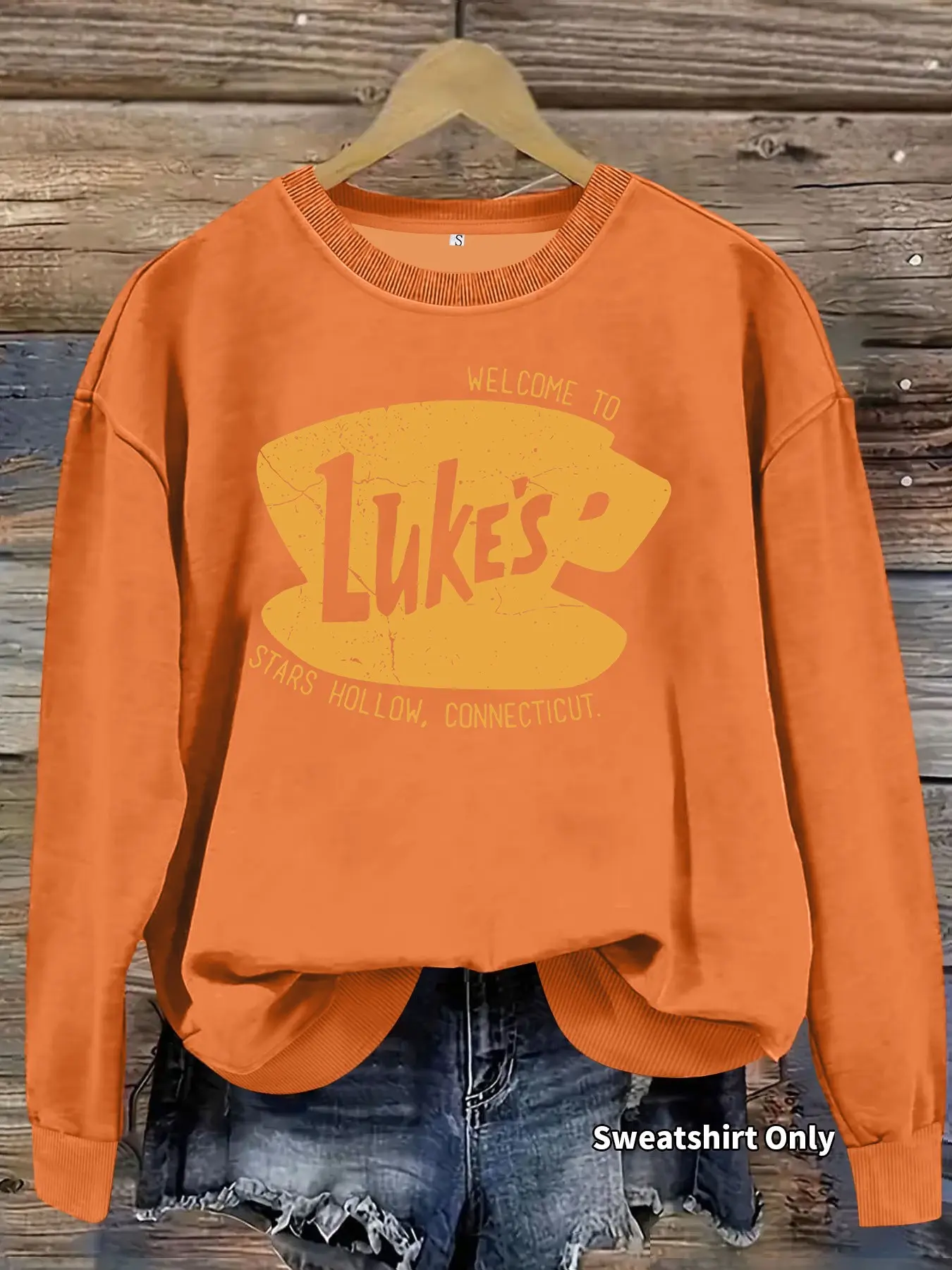 Women's Luke's Diner Graphic Sweatshirt, Long Sleeve Loose-Fit Casual Top, Fall & Winter Comfort, Fashionable Hoodie
