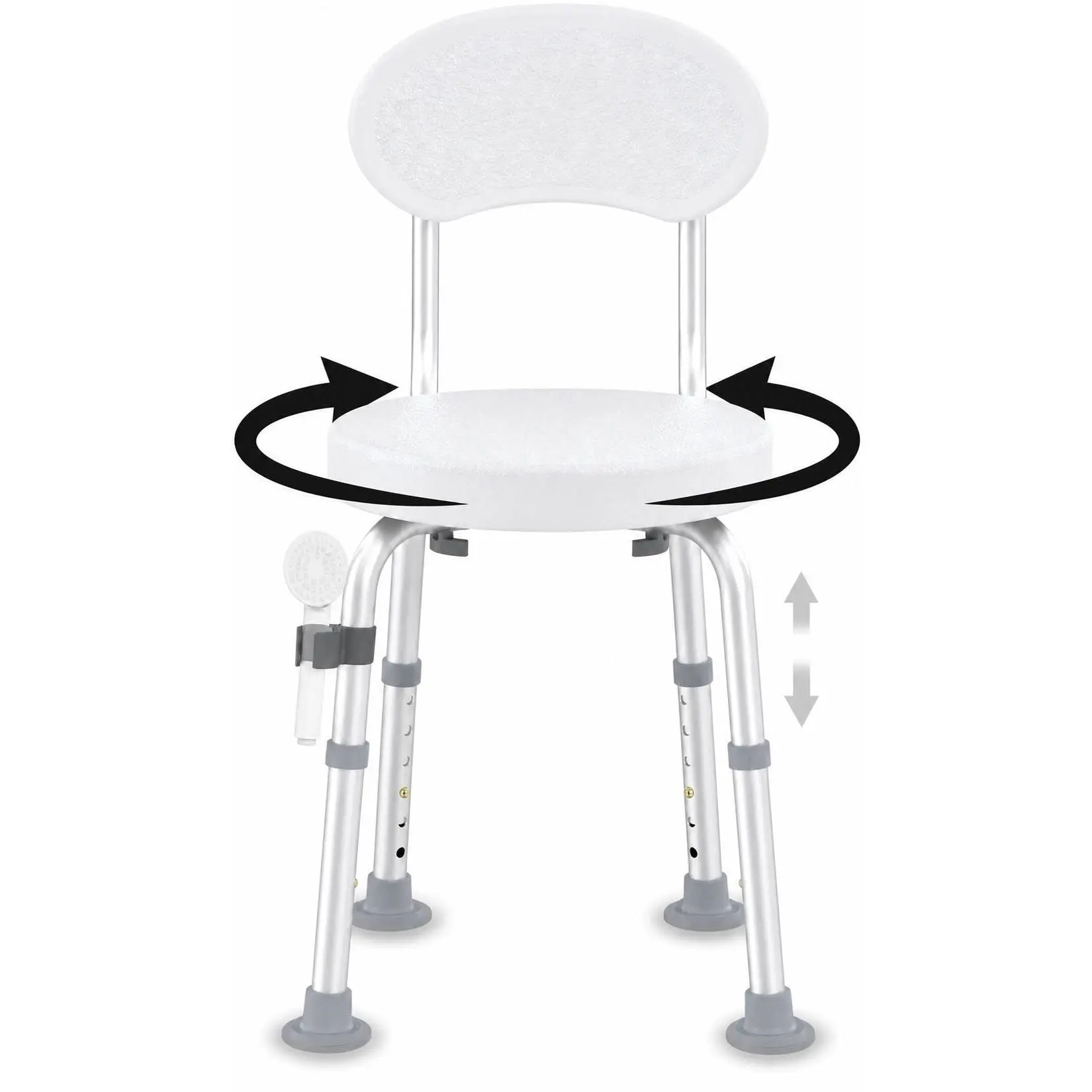 360° Swivel Shower Chair with Backrest – Non-Slip, Height Adjustable Bath Seat Support for Elderly, Seniors & Disabled