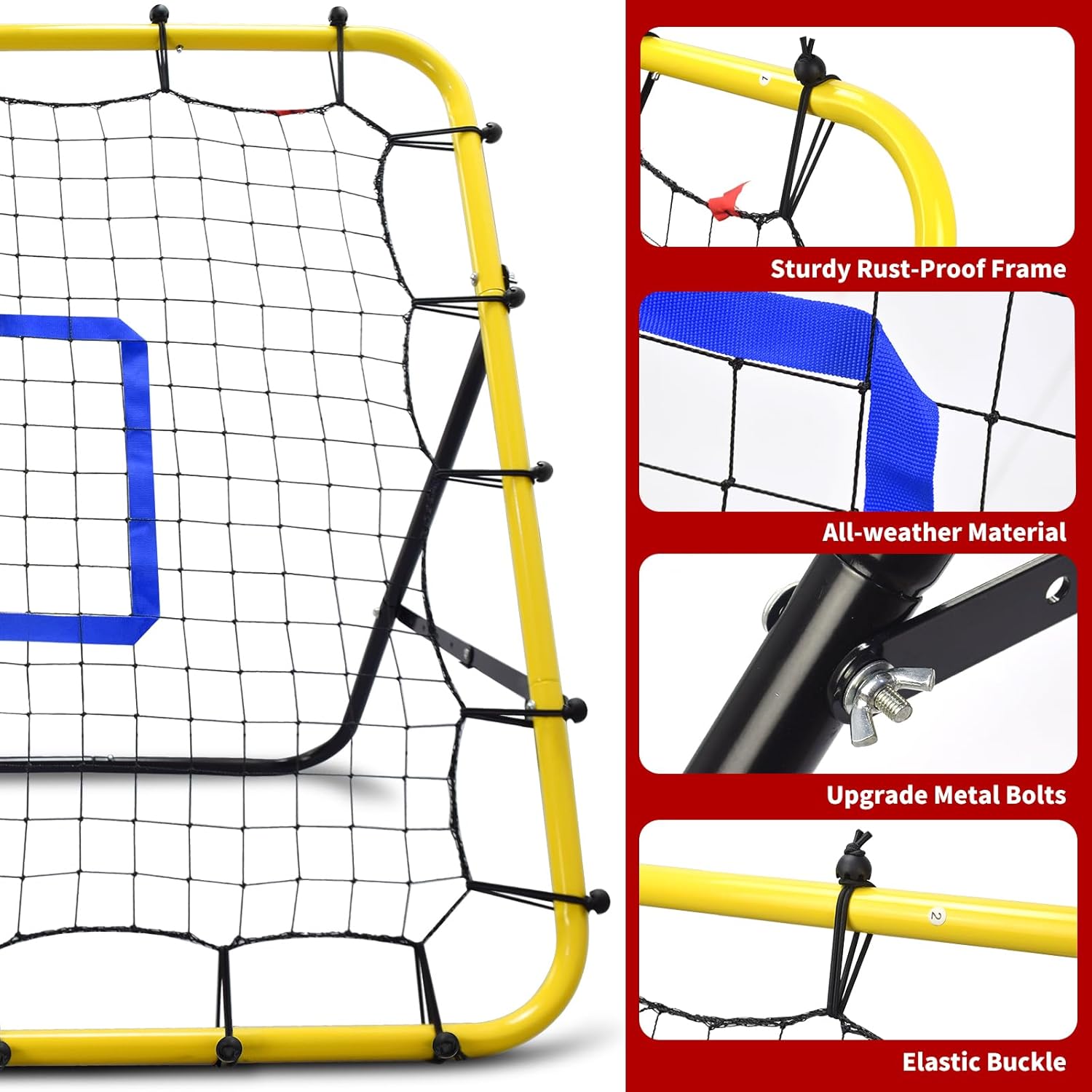 Baseball and Softball Rebounder Net,Baseball Pitching Net with Pitching Target,Multi-Angle Bounce  Net for Volleyball Rebounder, Soccer Rebounder