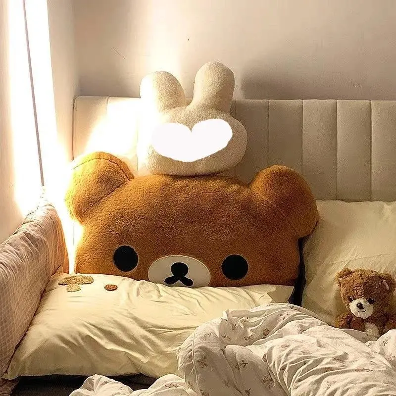 60cm Rilakkuma Soft Plush Doll with Fluffy Texture, Unisex Bedroom Decor, Cute Birthday Gift, Sofa Bedside Backrest Cushion