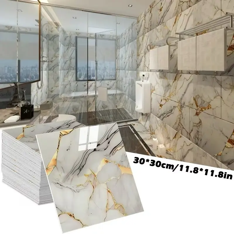 Marble Self-Adhesive Wall Stickers, Waterproof Stain-Resistant, Kitchen Bathroom Living Room Splashback Wallpaper, Watercolour Pattern