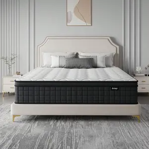 Hybrid Pocket Spring Mattress in a Box - 10/12/14in Twin, Full, Queen, King Sizes - Breathable Cotton Layer, Motion Isolation, Silent Sleep, Lumbar Support, Pressure Relief, Medium Firm