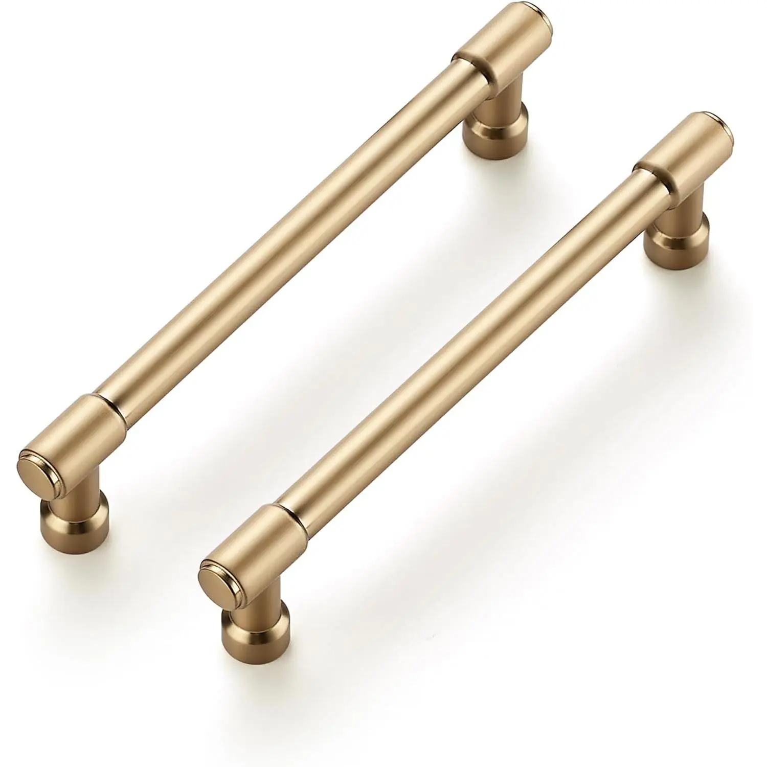 Champagne Bronze Kitchen Pulls Cabinet Handles 5 Inch 10 Pack | Solid Zinc Alloy, Round T-Bar Shape, Screws Included, Dresser Handles, Cabinet Drawer Pulls, for Kitchen Cupboard Hardware