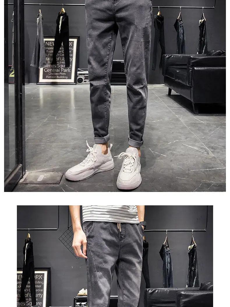 Men's Shaved Trendy Ripped Jeans Ruffian Handsome Summer Slim-fitting Pants Trendy Brand Man Clothes Designer Beggar Pants Men