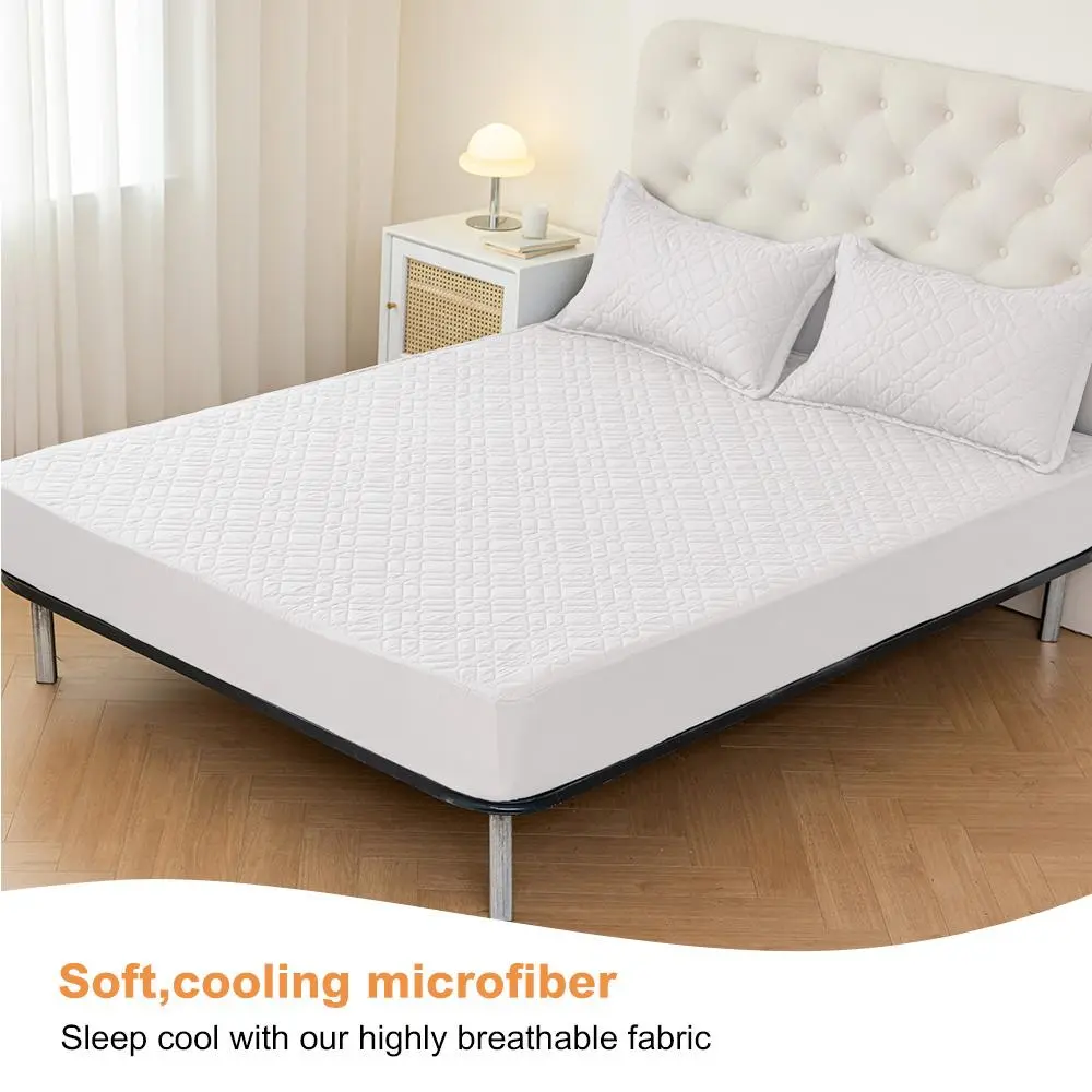 LavishCover Soft Waterproof Mattress Protector - Solid Color Deep-Pocket Breathable Mattress Pad, Washable Bedding Sheet Protector for Bedroom Use, Washable Mattress