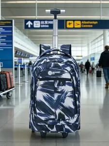 Back-To-School Blue Graffiti Large Capacity Backpack, Campus Book Bag, Dual-Use Shoulder Bag for Stairs, Travel & Daily Use