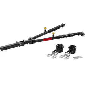VEVOR Tow Bar, 7500 lbs Towing Capacity with Ropes, Powder - Coating Alloy Steel Bumper - Mounted Universal Towing Bar with Max 52 inches Telescopic Rod, Fits 2 - inch Connector, for RV Car Trailer Truck