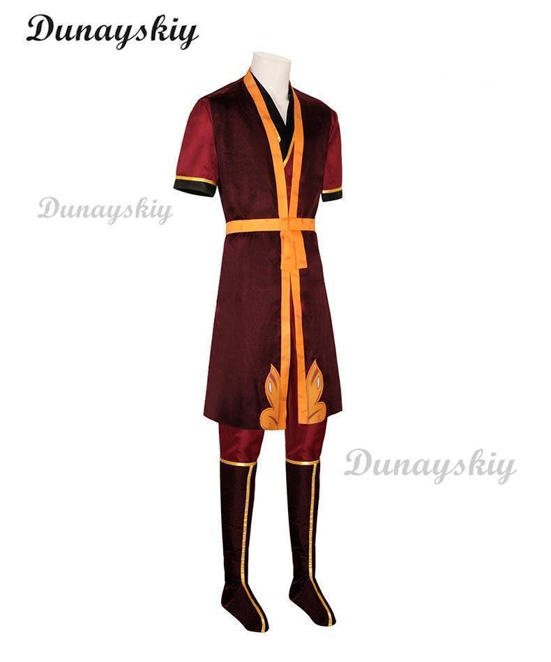 Avatar The Last Airbender Zuko Cosplay Costume King's Prince Uniform Aang Zuko Cosplay Shoes Wig Halloween Party Customized