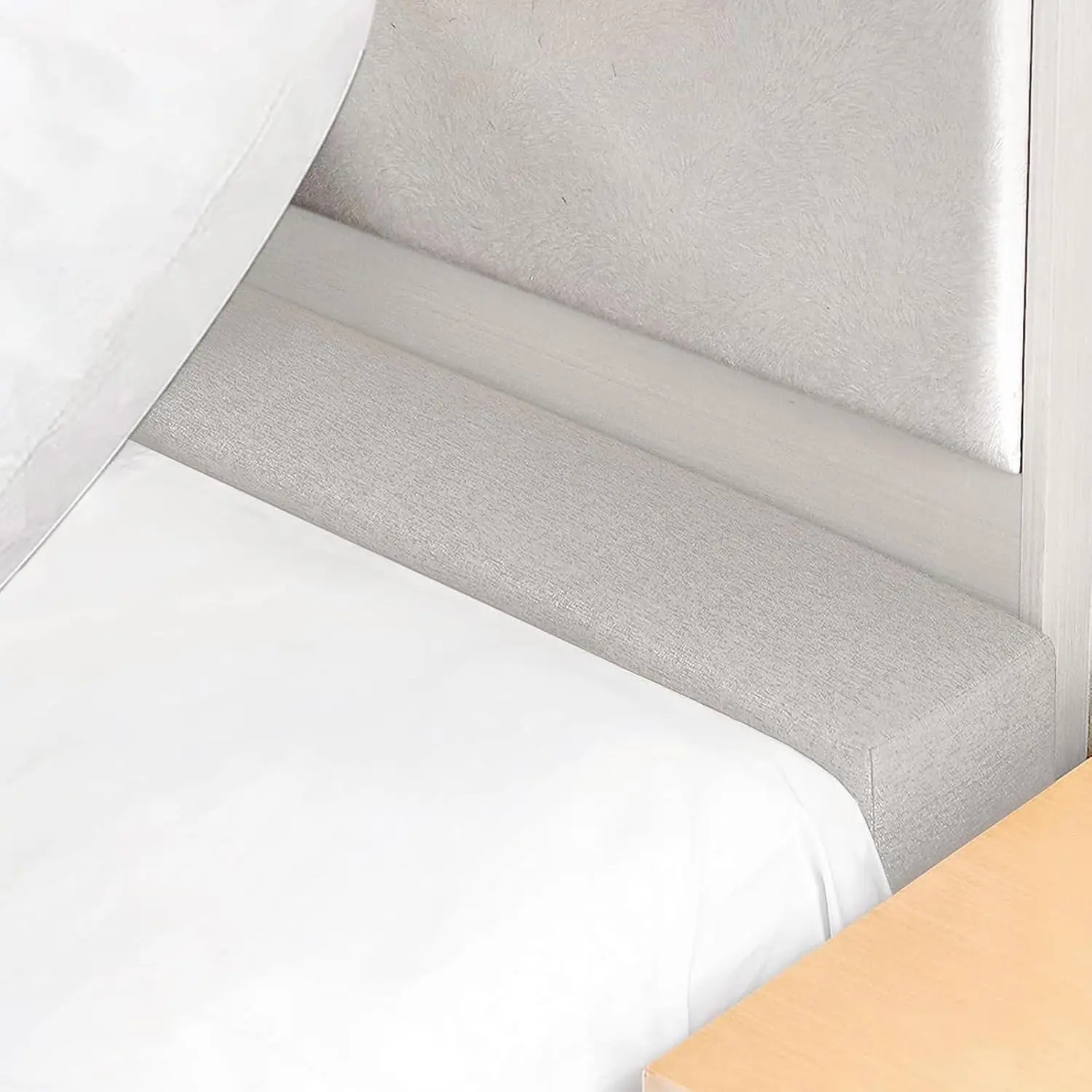 Twin/Twin XL Headboard Pillow & Mattress Extender - Linen Fabric Removable Cover, High-Density Foam Bed Gap Filler for Headboard/Wall, Multi-Size Fit, Light Grey, 39*2*6in, Headboard Pillows