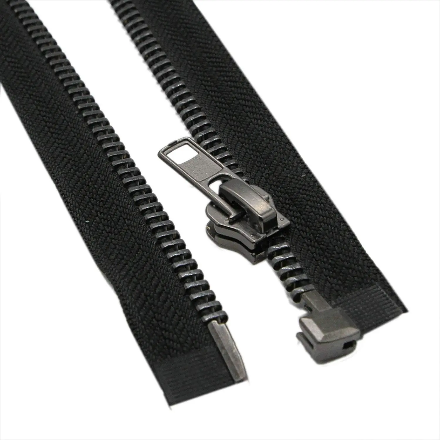 #8 20 Inch Separating Jacket Zipper Black Nickel 50.8cm Metal Zipper Heavy Duty Metal Zippers for Jackets Sewing Coats Crafts (20" Nickel)