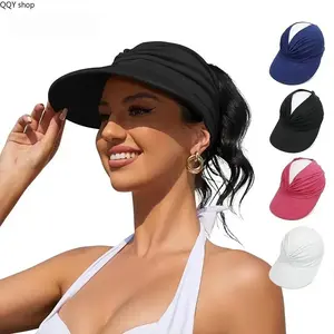 Women's Peppy Sun Visor Hat with Wide Brim and Ponytail Hole, Lightweight UPF 50+ UV Protection for Beach & Golf, Birthday Gift for Her