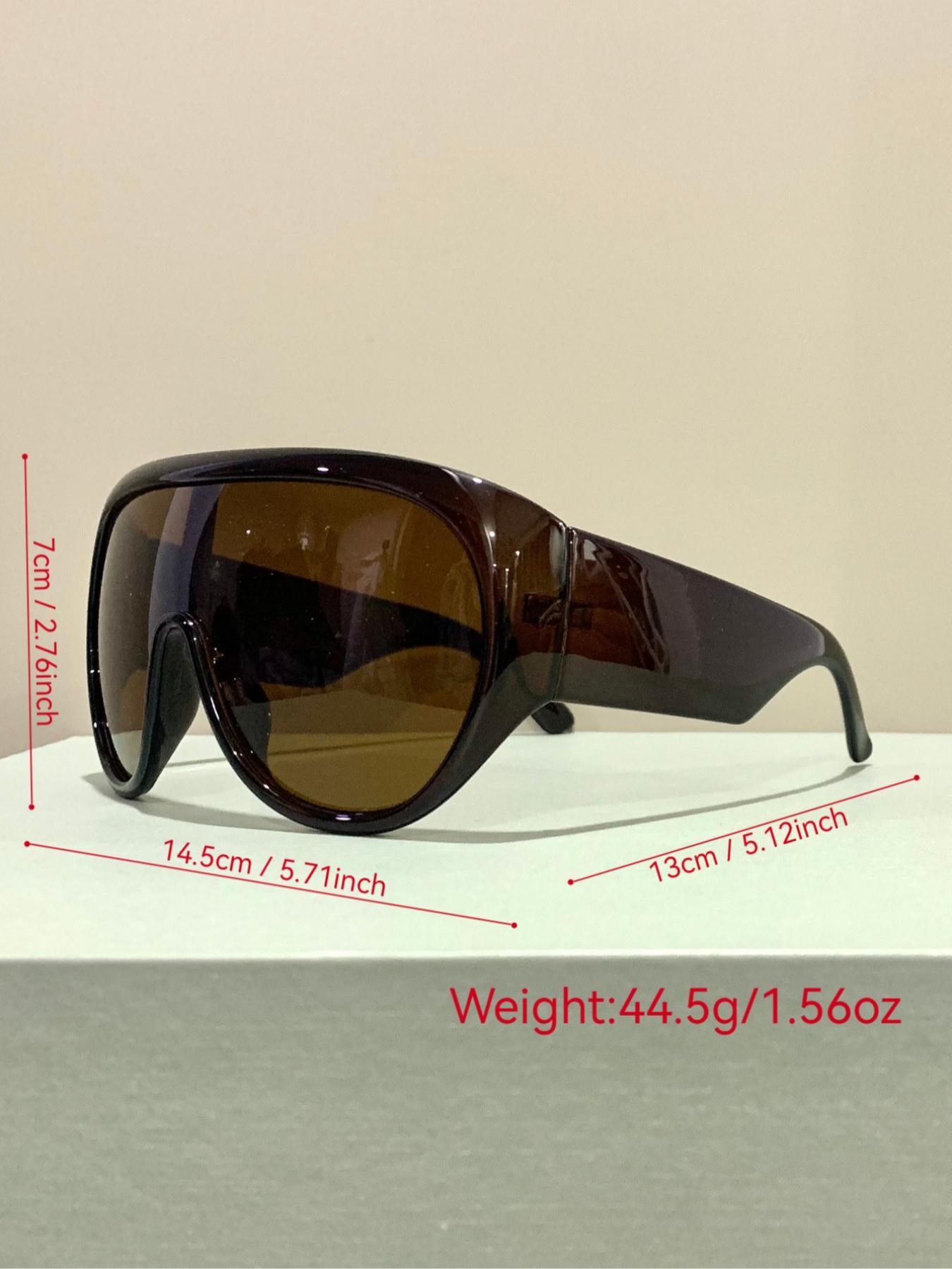 Unisex Vintage Trendy Oversized Glasses, Stylish Glasses, Retro Casual Tinted Lens Glasses for Everyday Use, Fashion Accessories for Outdoor Activities, Trendy Beach Eyewear