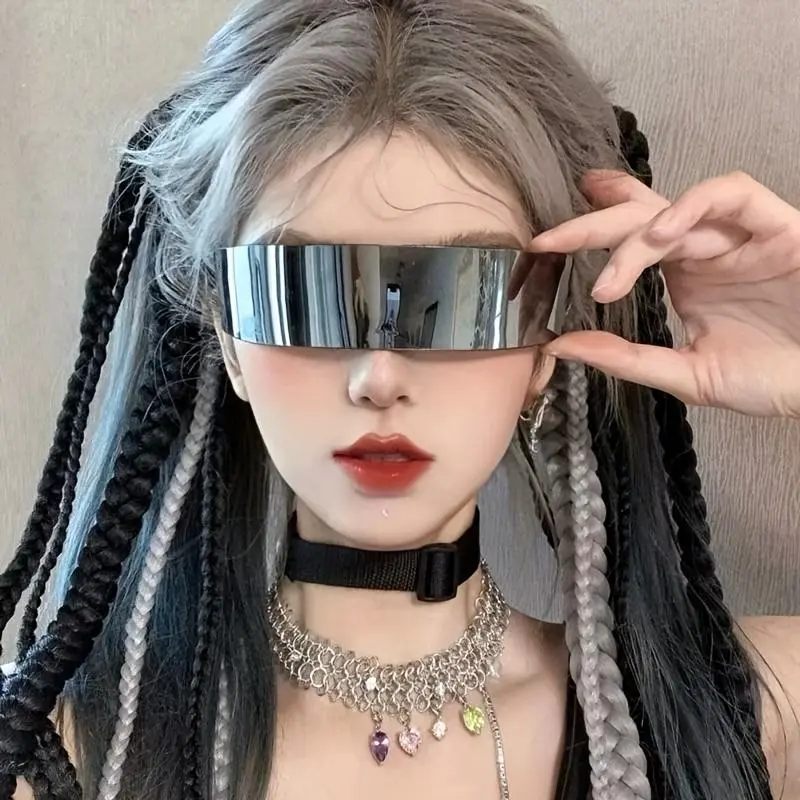 RGB Cyberpunk Luminous Glasses Sci-Fi Steampunk Nightclub Glasses Unisex, Novelty Glasses, Toy Glasses, Costume Glasses, Decorative Glasses, Party Glasses, Lenses Do Not Have Optical Filtering Function