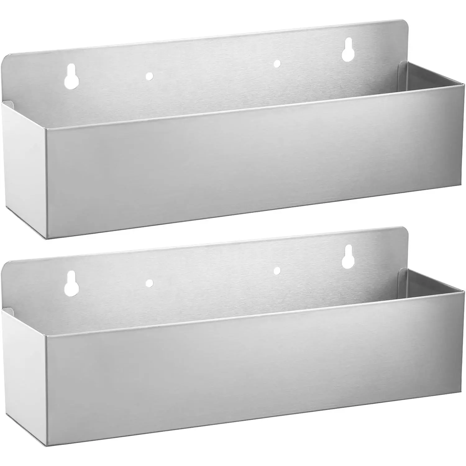 Stainless Steel Wall Mount 2-Piece 15-Inch Single-Speed Rail Liquor Bottle Holder, Spray Bottle Rack, Drink Rail Shelf for Bars, Restaurants