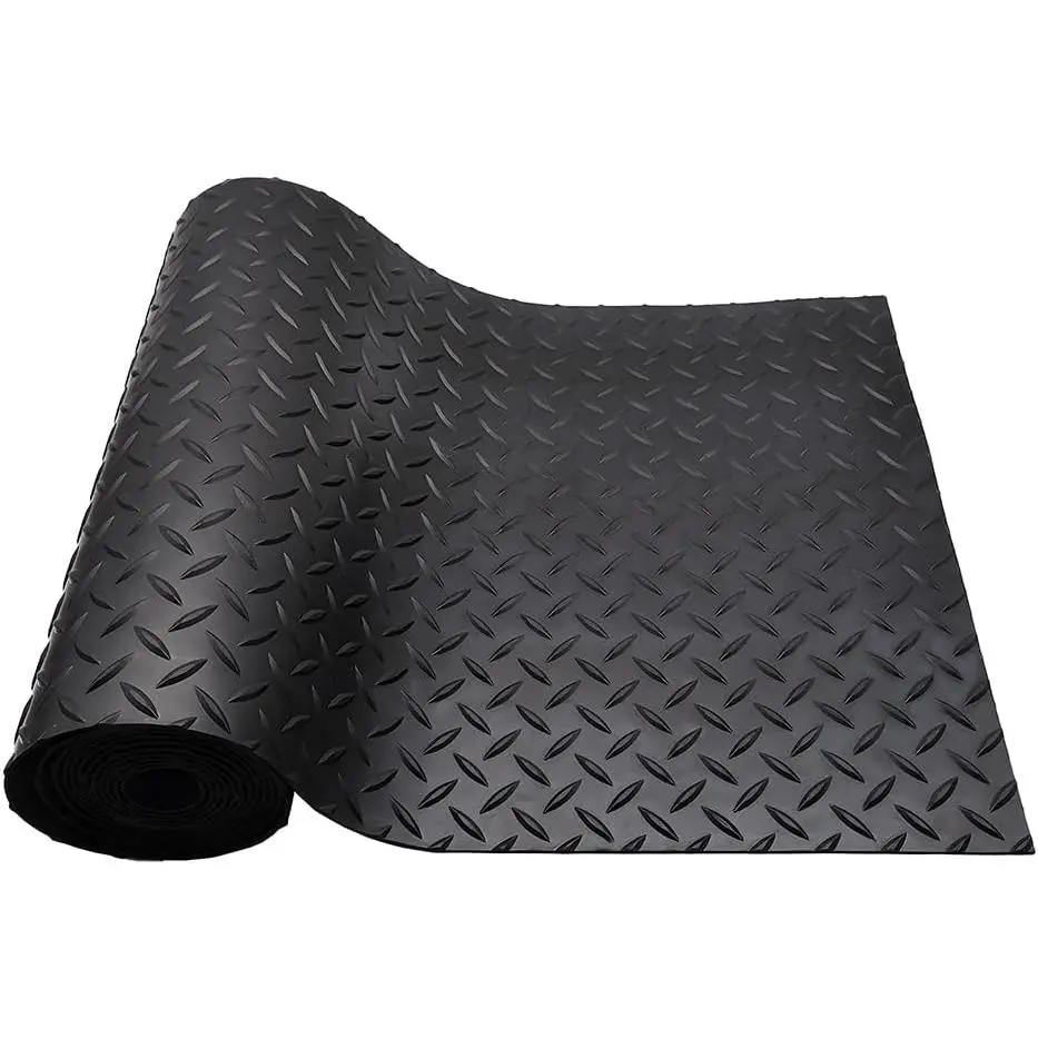 Rubber Flooring 1/8"X15"X10'Long, Plate Rubber Flooring Rolls Mat, SBR Flooring Materials , Anti Slip Protector Mat for Garage, Workshop, Bench, Cellar, RV , Mews, Cowshed