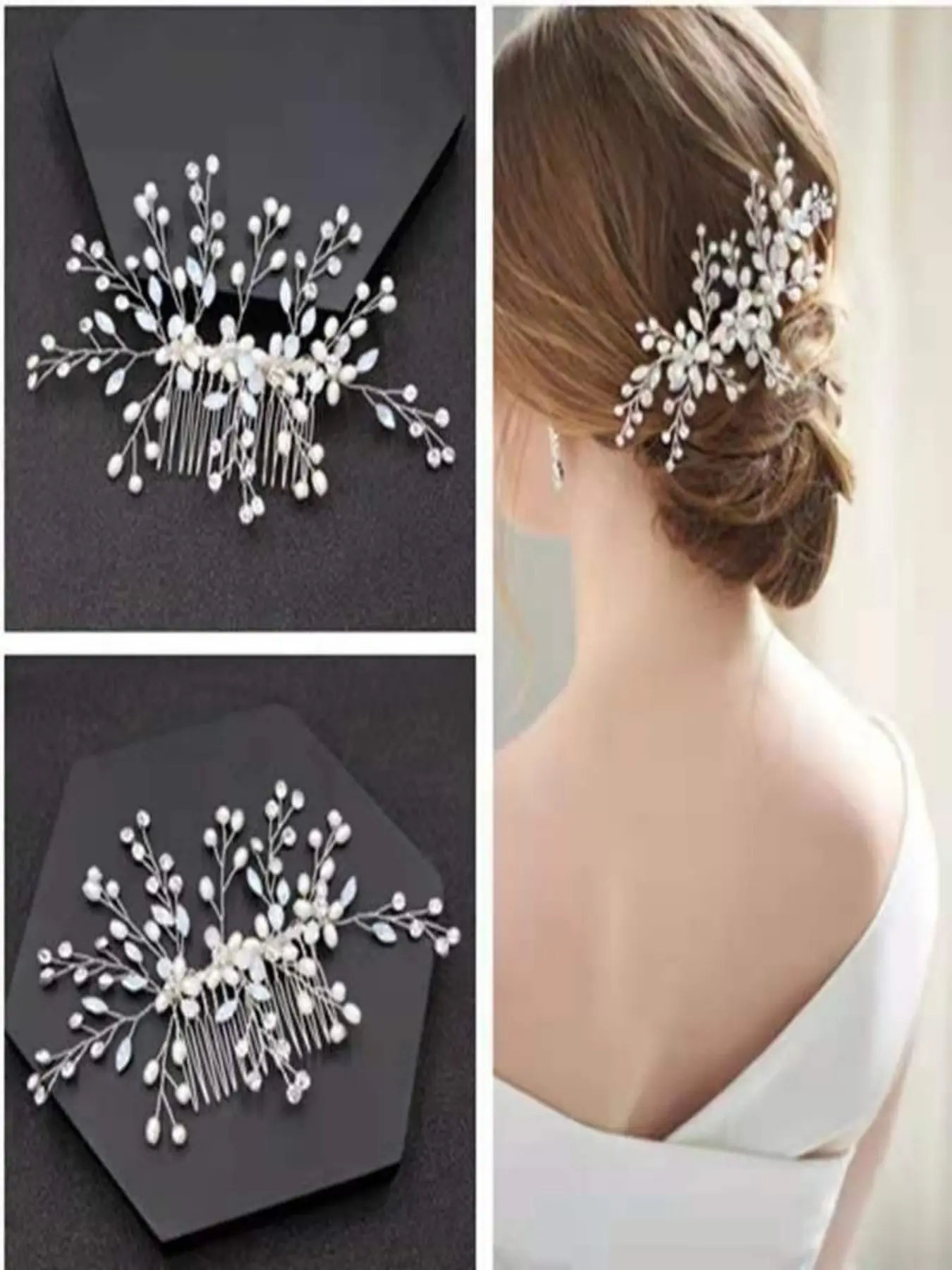 European Style Rhinestone Hair Clip, Elegant Design, Wedding Hairstyling Tool, Suitable for Bridal Gowns, Party Dresses, Bride and Bridesmaid Headpiece