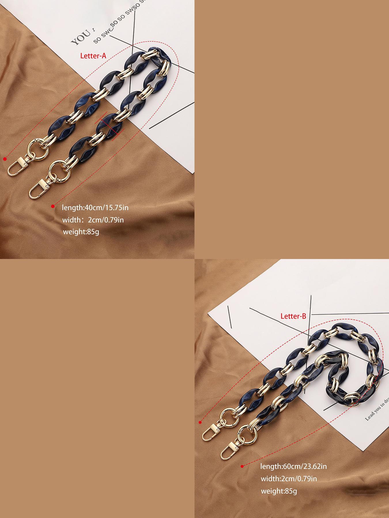 Fashionable Colorblock Arcyl Chain Bag Strap, Casual Versatile Bag Strap for Women & Men, All-match Bag Accessories for Daily Use, Adjustable Shoulder Strap
