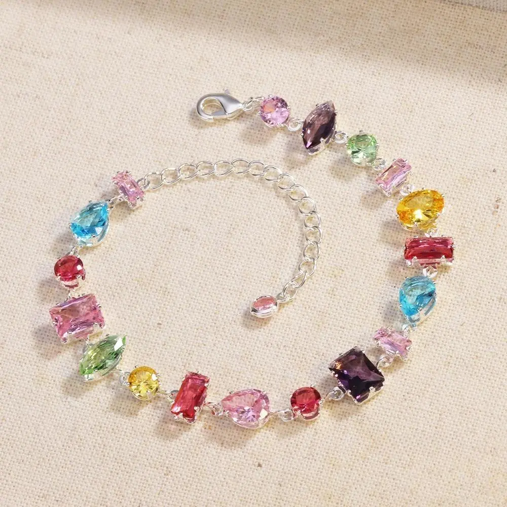 Y2K Energy Dopamine Candy Bracelet, 16.5+5cm 18K Gold Plated Colorful Beaded Bracelet, Spring Glow Up Jewelry for Women