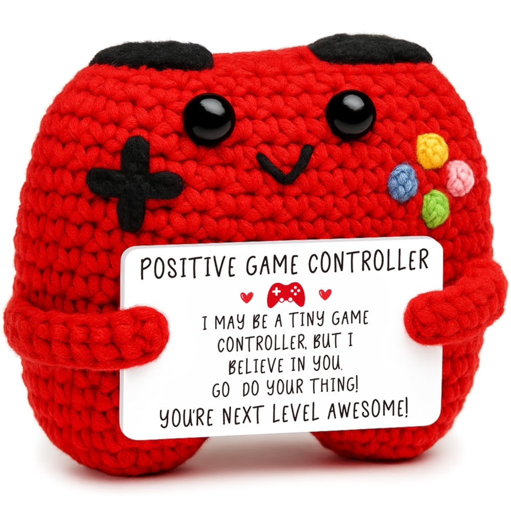 Cute Hand-Knitted Mini Game Controller Plush, Emotional Support Stress ...