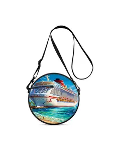 2D Printed Cruise Ship Pattern Women's Lightweight Crossbody Bag, Multi-way to Wear as Crossbody, Shoulder, Backpack & Handbag, Ideal Gift for Female Friends, Perfect for Commute, Outdoor, Travel, Casual & Campus Use