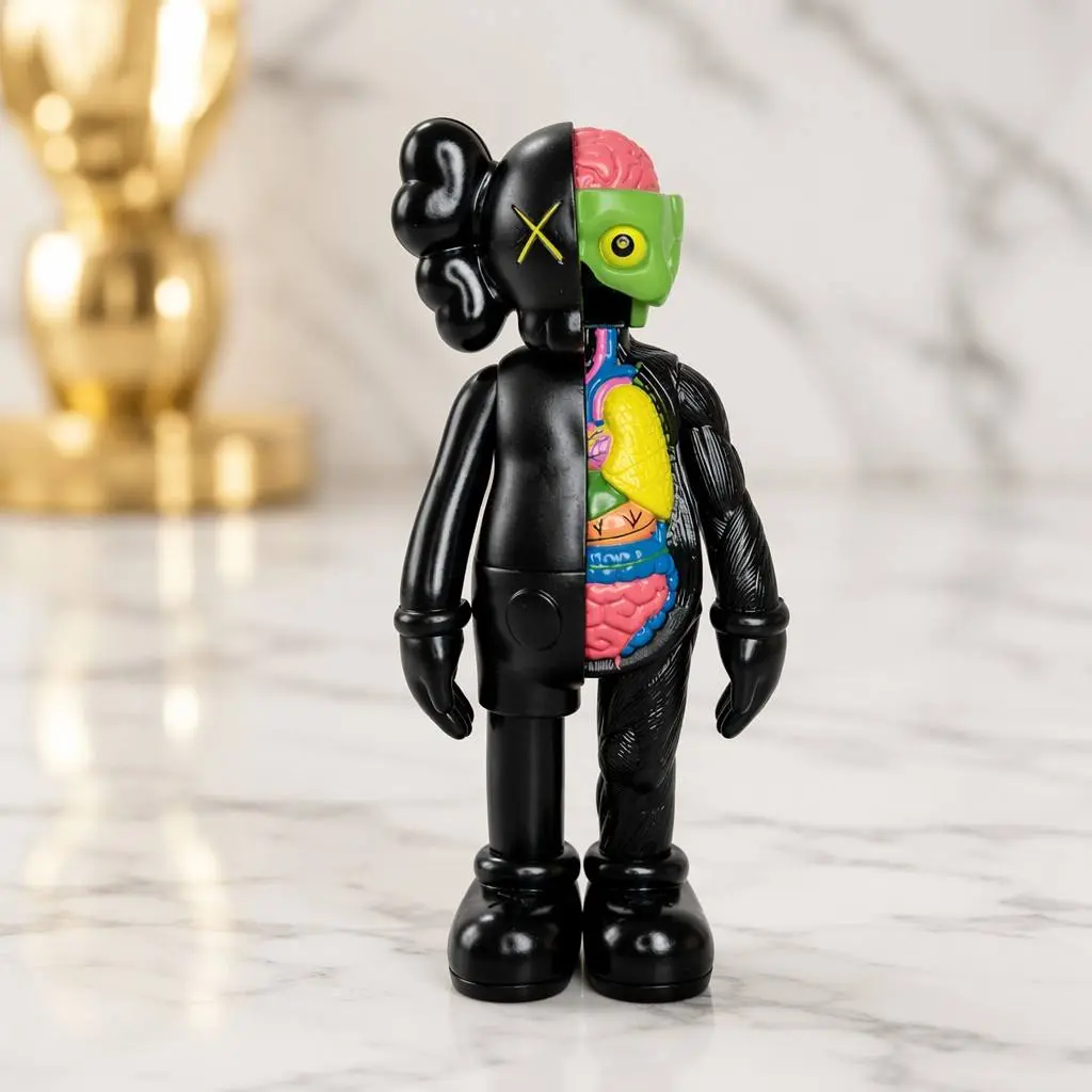8-Inch Classic Standing Streetwear Figure Toy – Matte Black Vinyl Art Statue Model Desktop Room Decor
