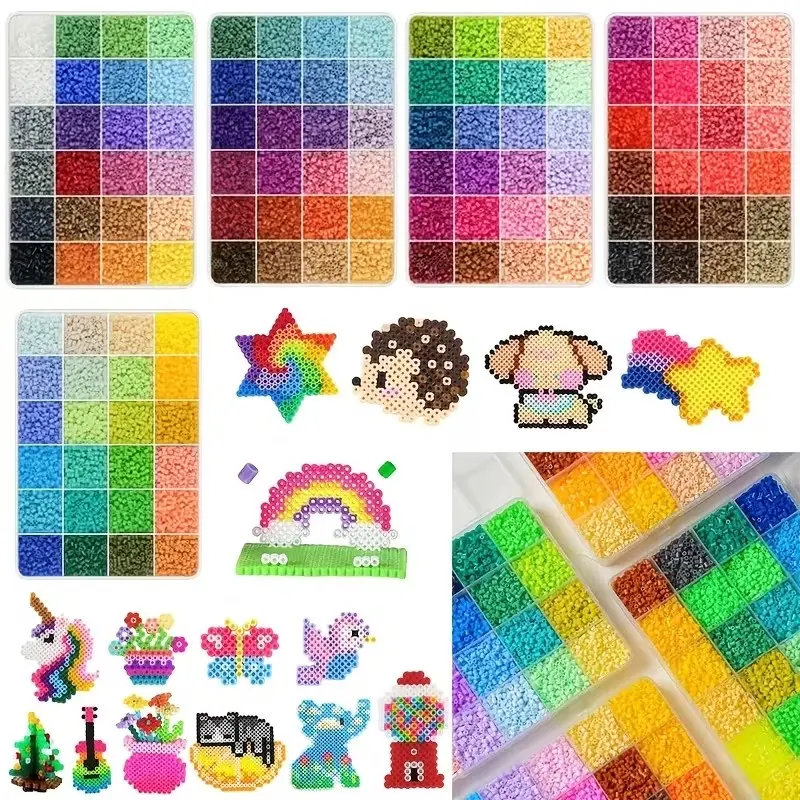 120 Colors (5 Sets) 60000pcs 2.6mm Beads, Mini 3D Pixel Puzzle Beads, Handmade Craft Decorations, High-Quality Beads (no Glue)
