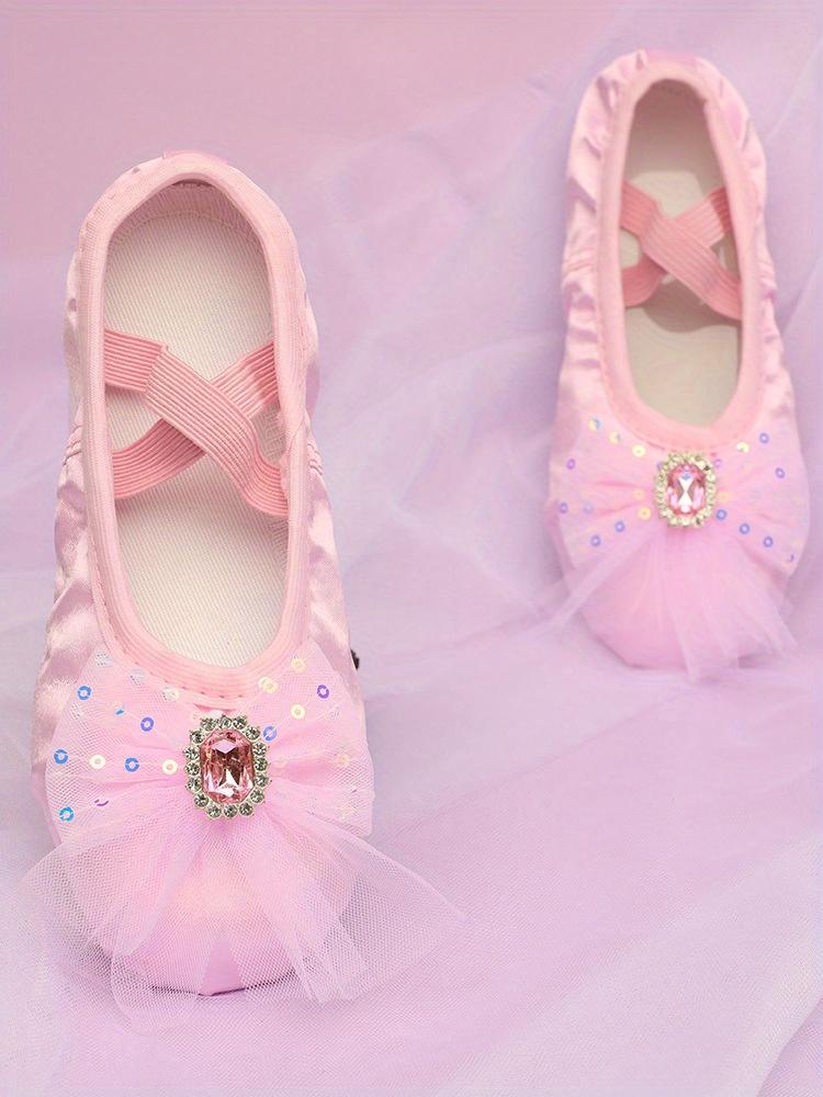 Girls' Dance Shoes Ballet Shoes Kids Girls' Gymnastics Shoes with Bowknot Stage Shoes