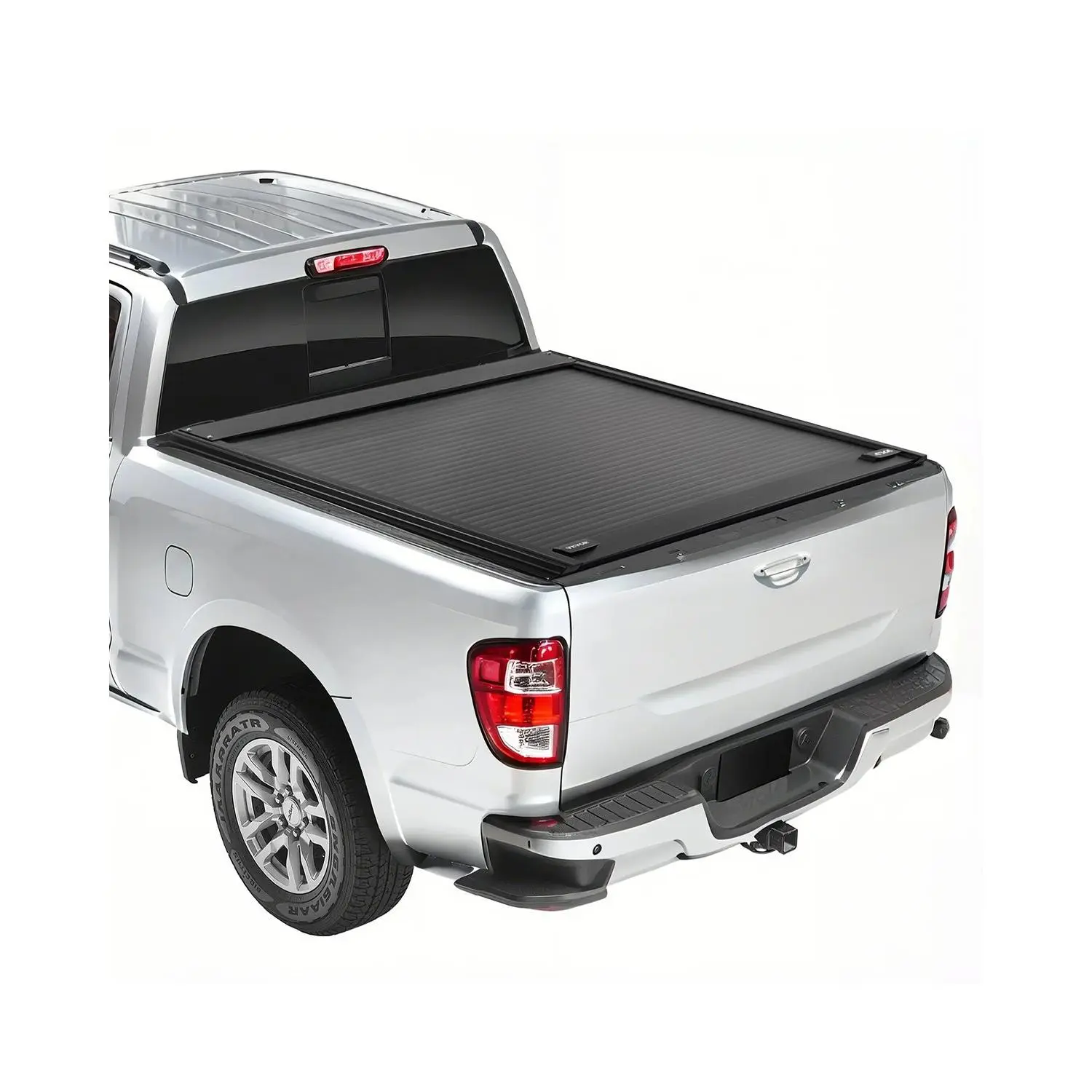 VEVOR Retractable Tonneau Cover, 5.5 ft Hard Retractable Tonneau Cover with Built-in Drainage Pipe for 2009-2024 Ford F-150 Crew Cab, Customized Hard Tonneau Cover with Double-Lock T-Slot