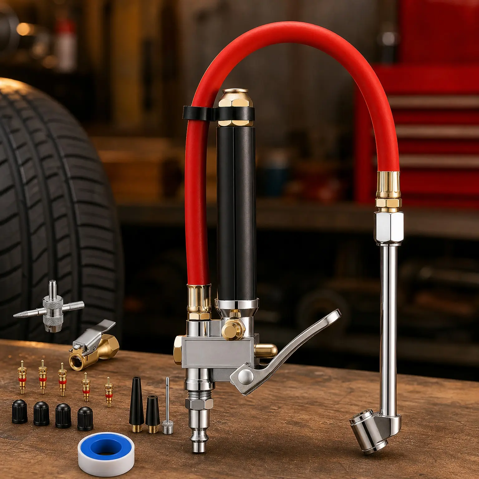 T3 Tire Pressure Gauge with Inflator, 10-120 PSI, ANSI B40.1 Accuracy | Heavy-Duty Dual-Head Air Chuck Fits 1/4" NPT Air Compressor, Keeps Car, Truck & RV at Right PressureGift