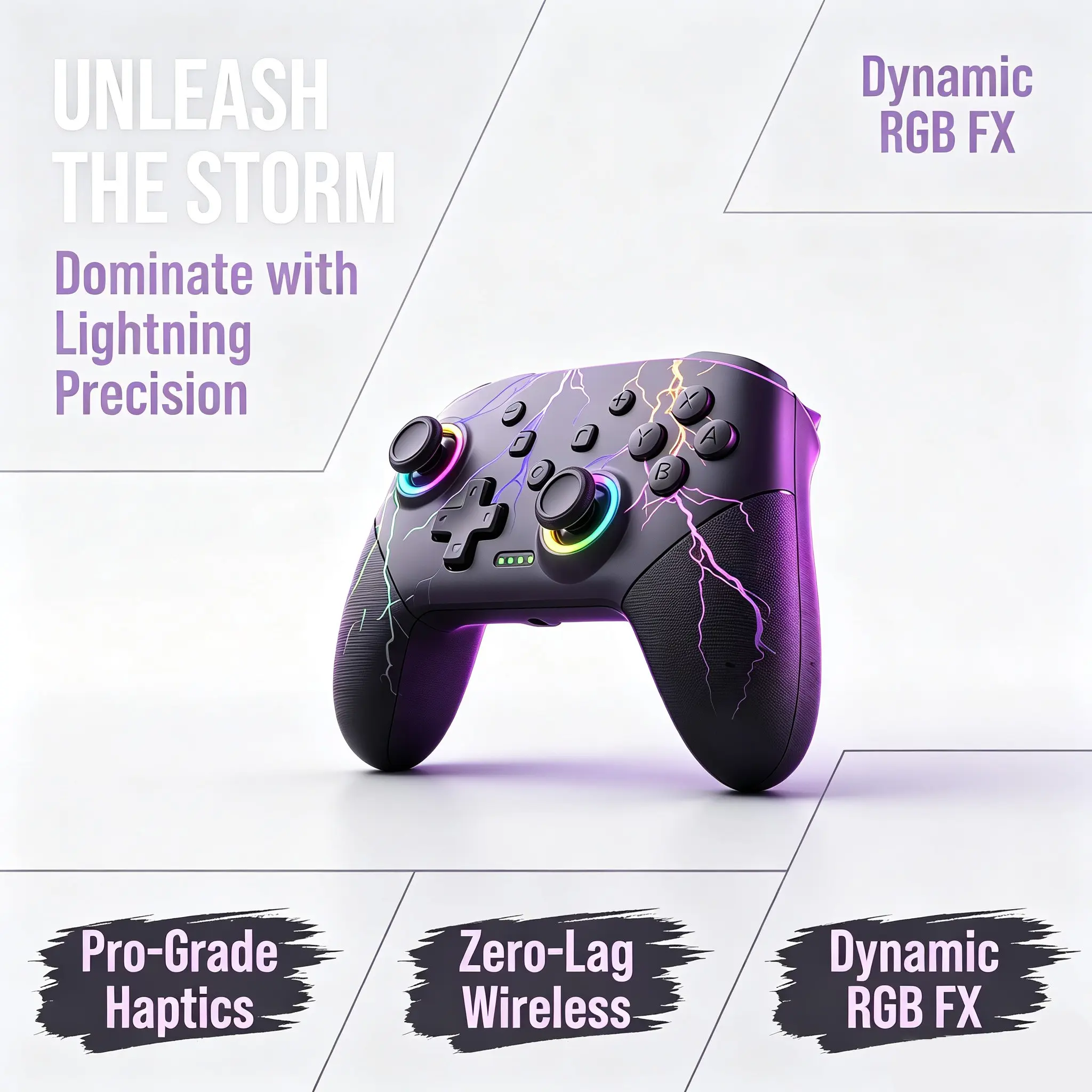 Gamepad controller, compatible with Switch/Lite/OLED/PC Windows, 9-color adjustable LED switch remote control, compatible with PC/Android/iOS, with programmable functionality, Game Joystick