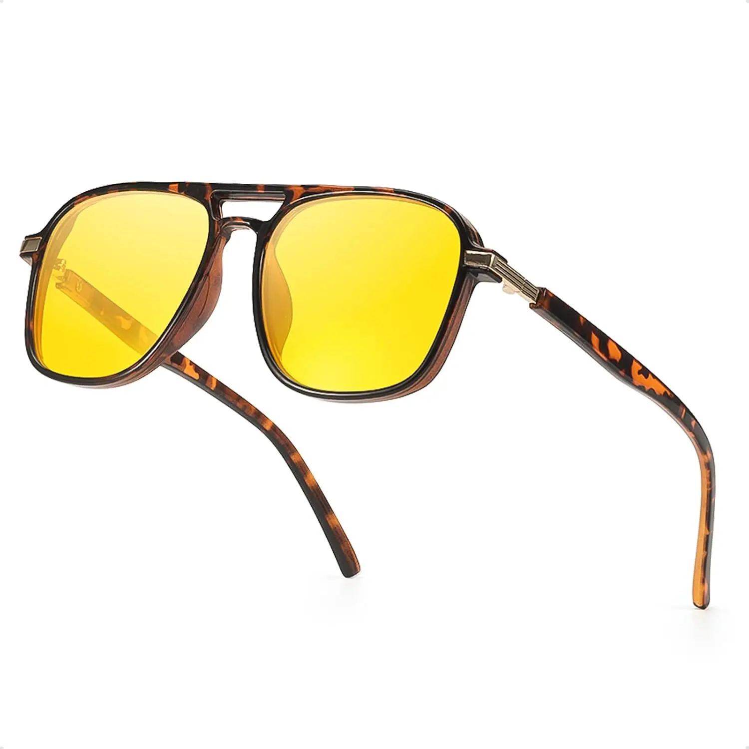 Myiaur Night Driving Glasses for Women Anti-Glare Polarised Yellow Lens Night Vision Glasses Fashions Design Ideal for Foggy/Nighttime/Cloudy