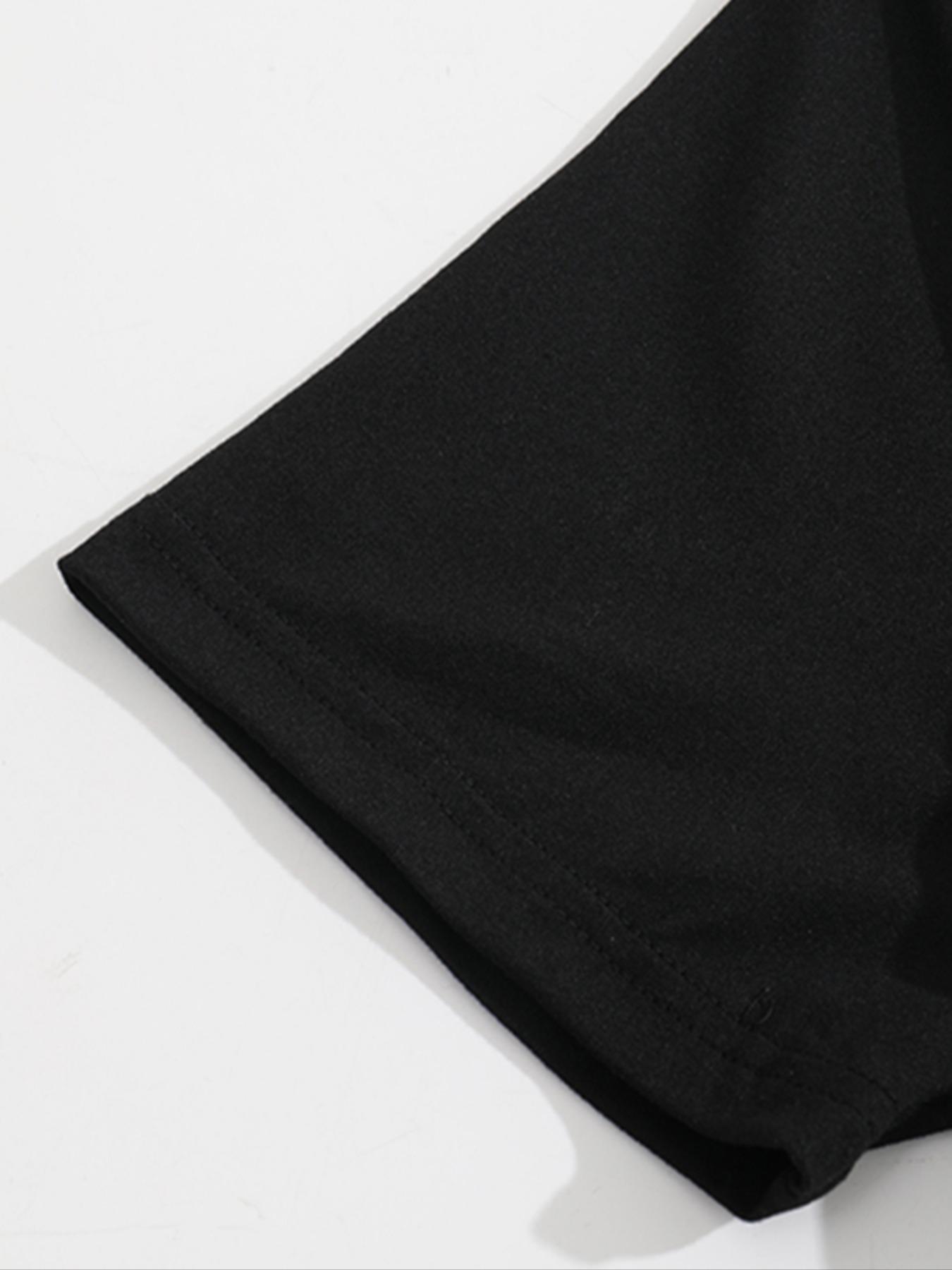 Women's Solid Co-ord Set, Casual Fitted Short Sleeve Tee & Elastic Waist Shorts Set, Women's Summer Clothes for Daily Wear, Cute Summer Outfit, Black