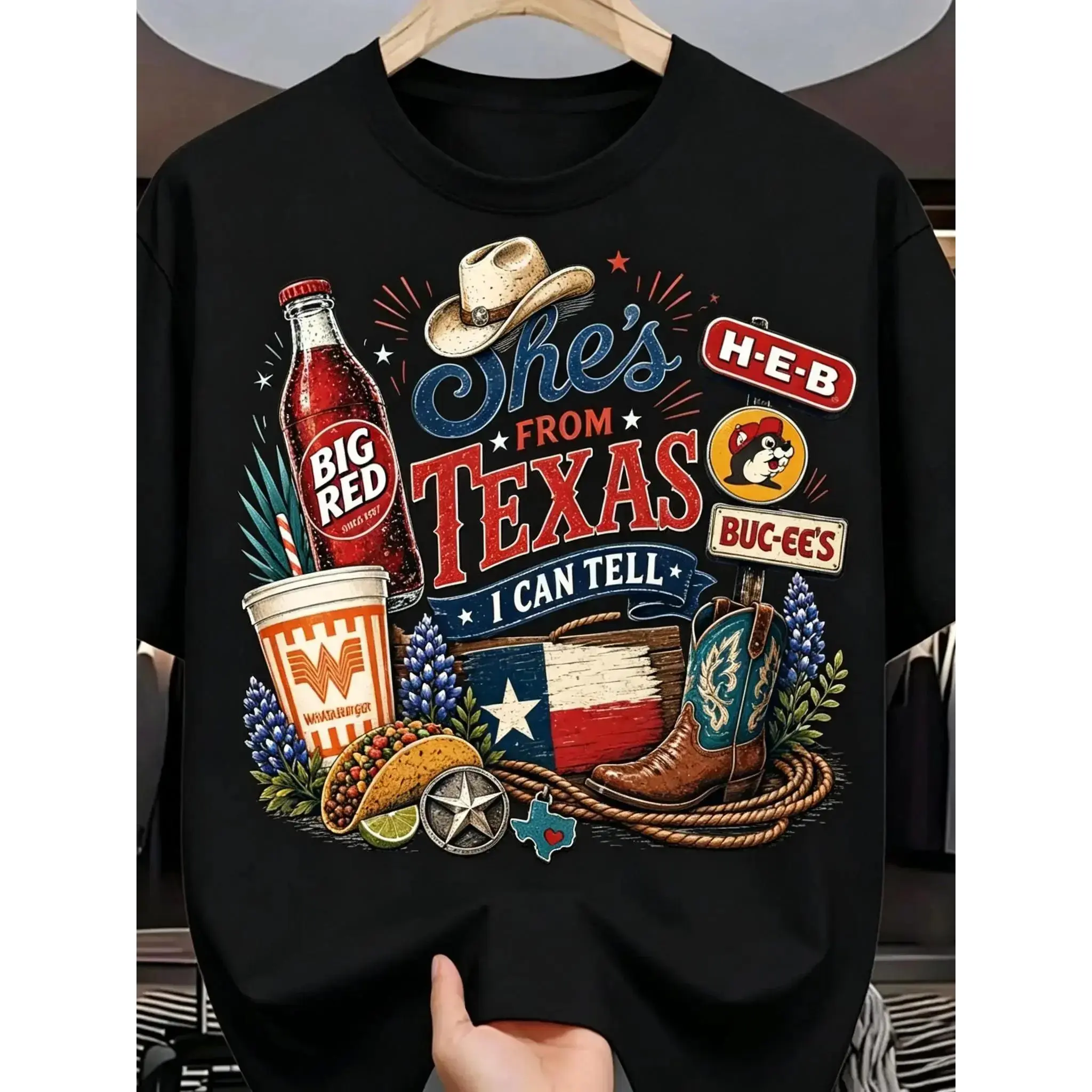 She's From Texas Big Red Shirt, She is From Texas I Can Tell Shirt, Girly Western Texas Shirt, Texas Girl Western Shirt, Gift For Her, Womenswear Z088