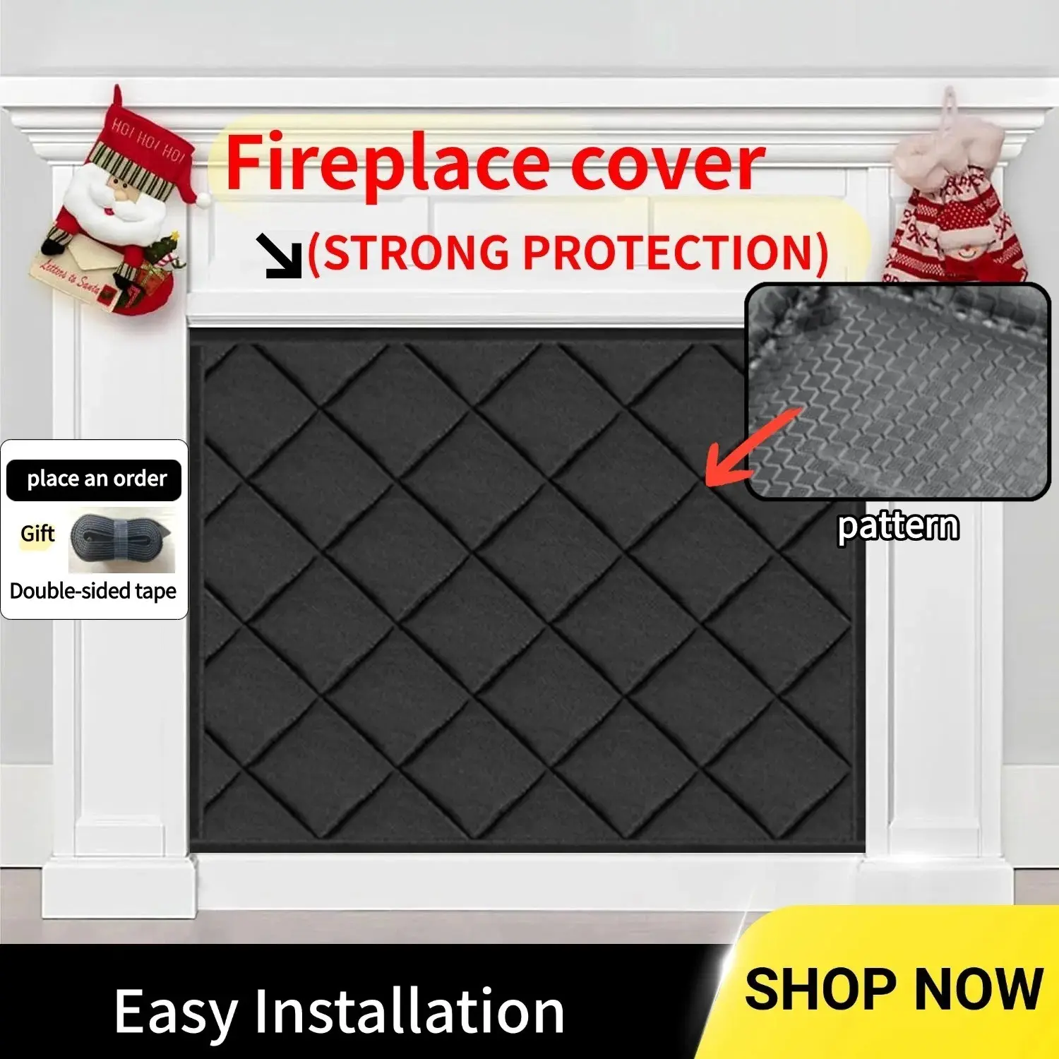Fireplace Barrier Blanket, Fireplace Seal Cover, Energy-Saving Multi-Functional Insulation, Blocks Cold and Hot Air Loss, Home Use