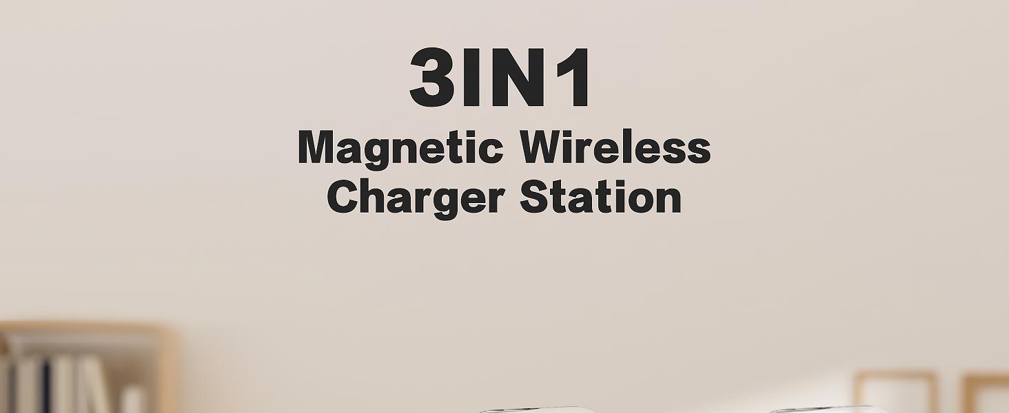 2026 Travel Wireless Fast Station,Magnetic 3 in 1 Charger with Light for iPhone16 15 14 13 12 Pro Max Plus,Watch Series & Air pods 4 3 2 Pro-Gifts for Wife & Husband(Pink)