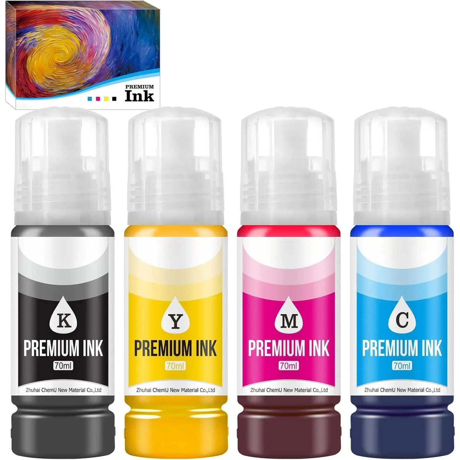 Compatible 522 Ink Refill Bottles for ET-2800 ET-2803 ET-2400 ET-2840 ET-4800 ET-4850 ET-4700 ET-4760 ET-4810 ET-2720 ET-3850 ET-15000 Inkjet Printers High Yield, Smooth Flow(Not Subli), 6,000 Pages, 70Ml Per Bottle, Consistent, Smooth Printing