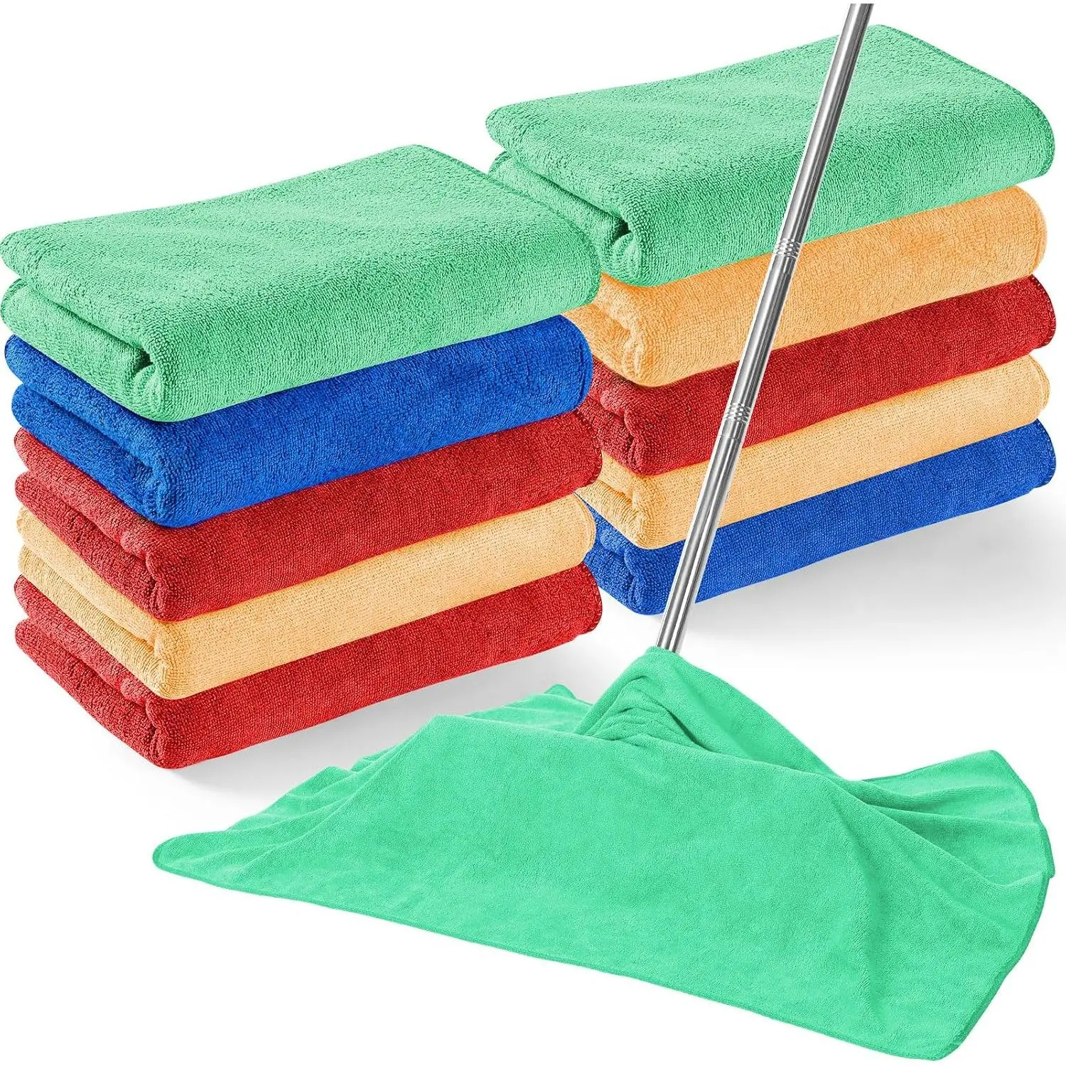 10 count  Microfiber Cloth 30" x 20" Large Floor Microfiber Towel  Washable Free Lint Free Cloth Rag for  Mop Floor Window Housekeeping ( Color)