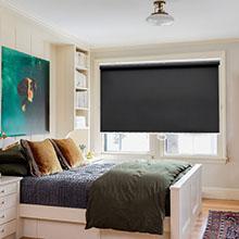 Cordless Roller Shades Blackout Blinds for Windows Room Darkening Rolled Up Shades with Spring System, UV Protection Window Shades Door Blinds for Home and Office (23" W x 72" H, Black)