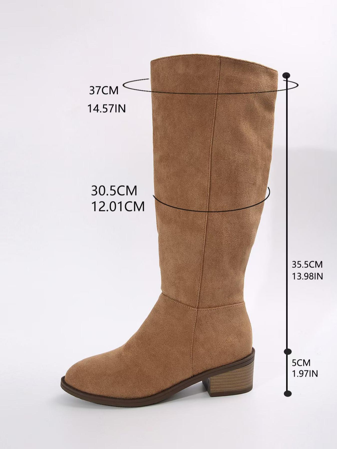 Women's Fashionable Solid Color Zipper Knee Boots, Casual Comfortable Boots for Fall & Winter, Female All-match Trendy Shoes for Daily Wear, Casual Warm Boots Women's Fashionable Solid Color Zipper Knee Boots, Casual Comfortable Boots for Fall & Winter, Female All-match Trendy Shoes for Daily Wear, Casual Warm Boots