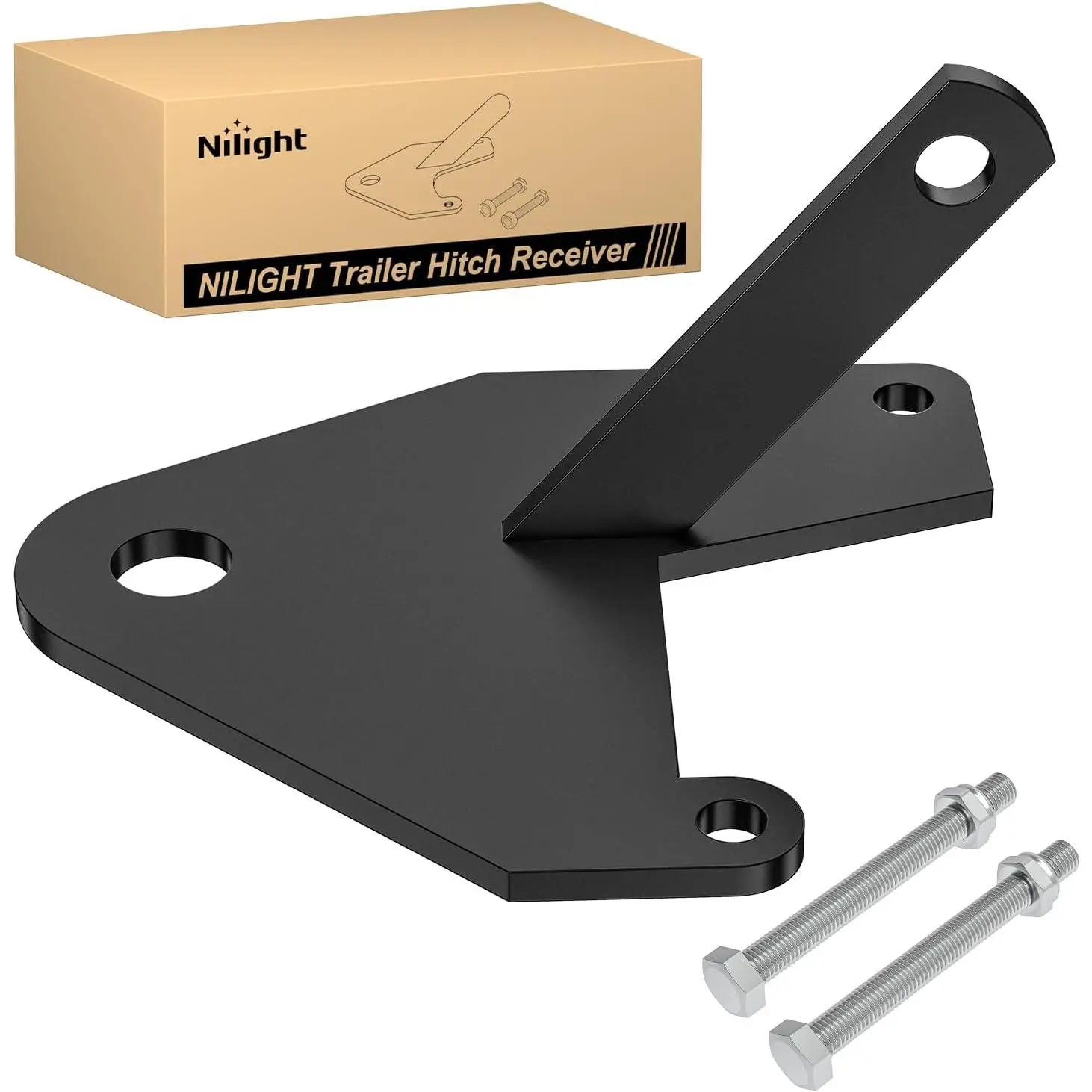 Nilight Carbon Steel Trailer Hitch Receiver, 3/4" Ball Hole, Ball Shank Slot, Functional Hitch Mounting Accessory Compatible with Honda TRX 250 Recon ATV (1997-2018), Trx 250 Fit