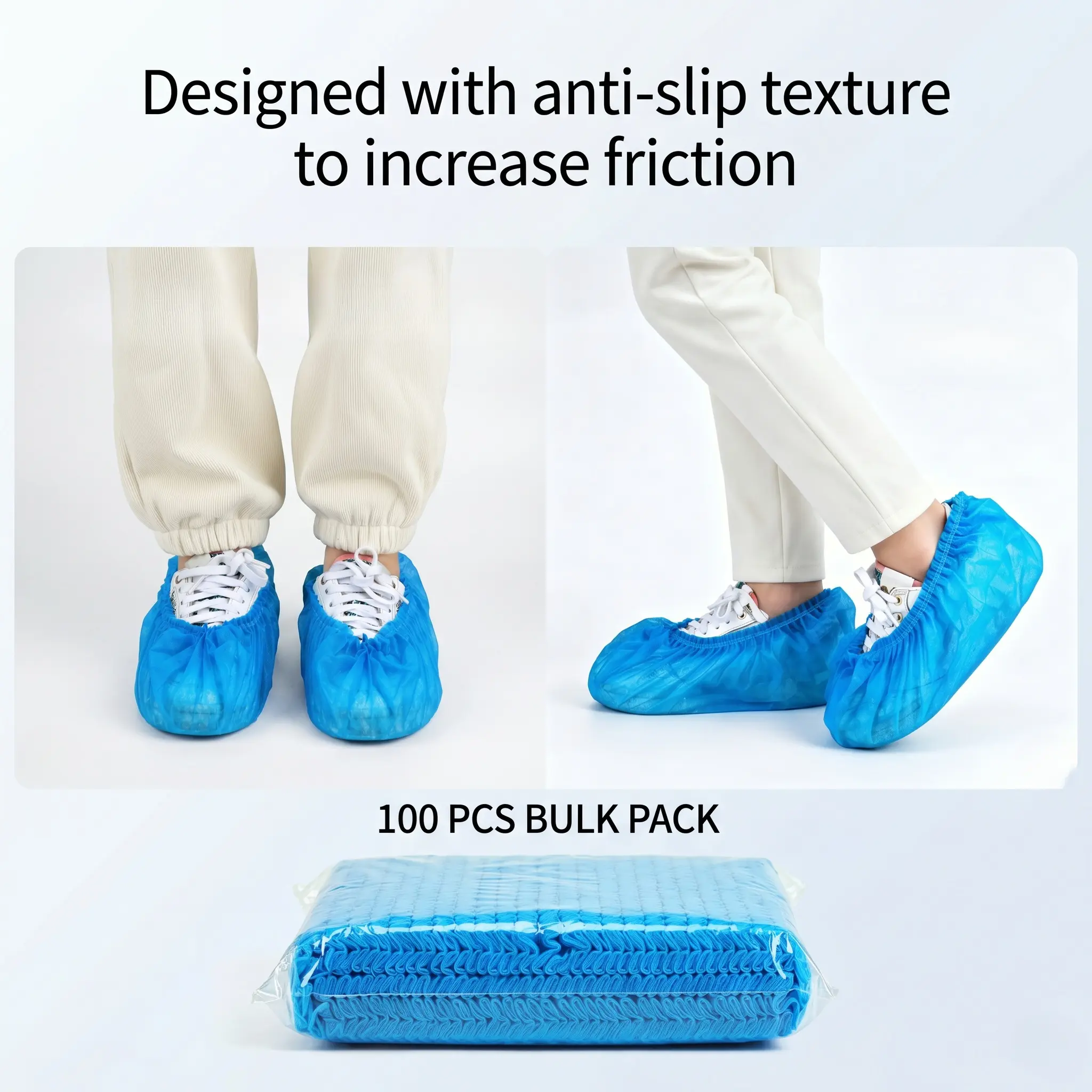 100 PCS Disposable Shoe Cover, Non-woven Disposable Protective Shoe Cover, One Size Fits All, Multipurpose Hygiene Cleaning Travel Hotel Shoe Cover-YY1
