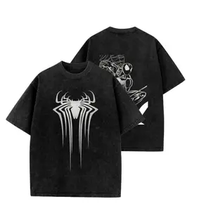 100% cotton  street style T-shirt with red spider pattern print. Suitable for summer casual wear. Essential outfit for the cinema.#A Brand New Day starts now