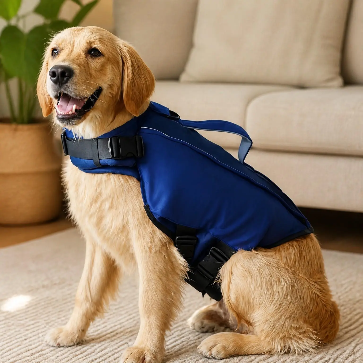 Dog Life Jacket Ripstop Life Vest for Swimming Boating Safety Vest Adjustable Preserver with High Buoyancy and Durable Rescue Handle for Small, Medium, Large Dogs (Medium)