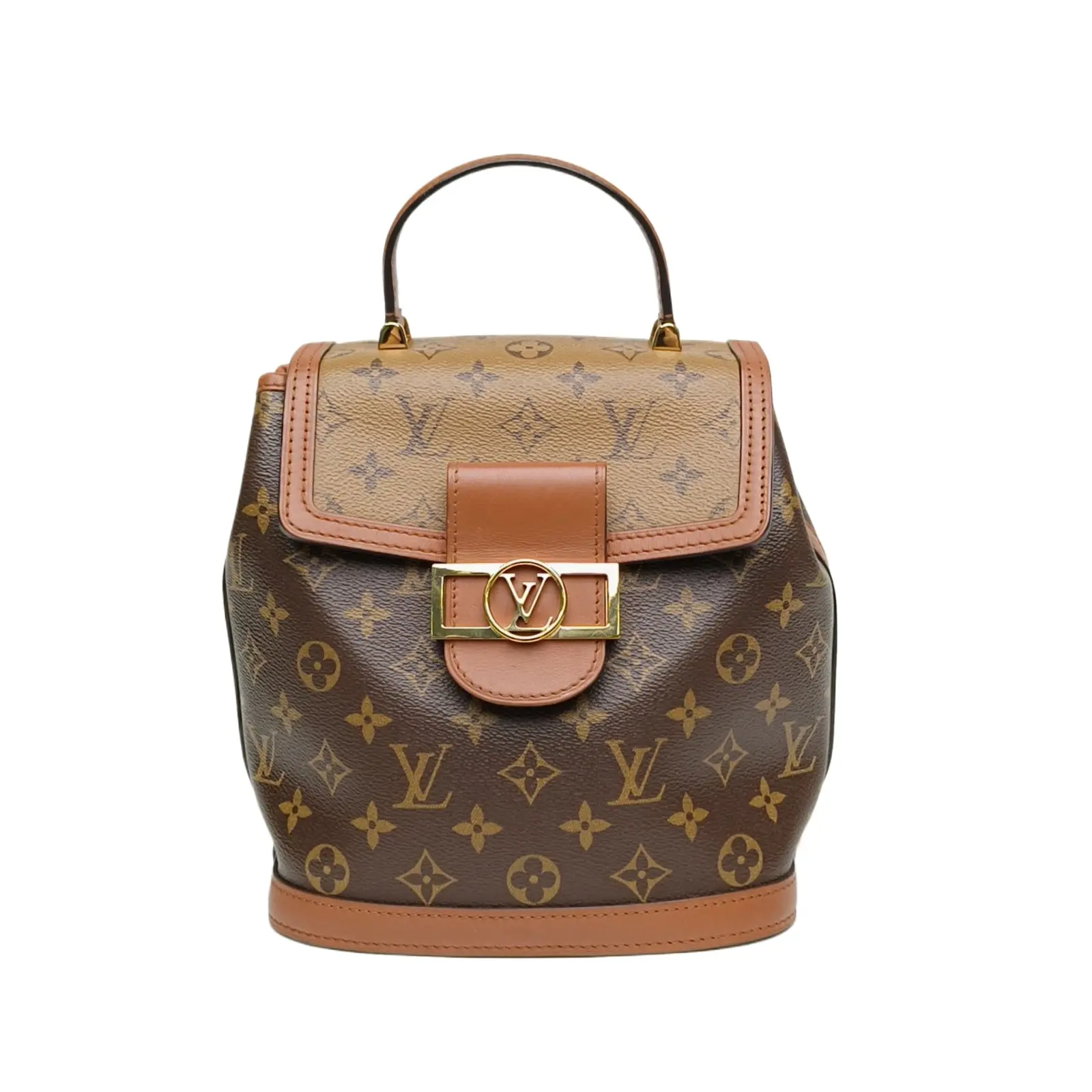 Pre-owned Louis Vuitton Dauphine Small Backpack, Front Flap, Snap Closure, P226461161