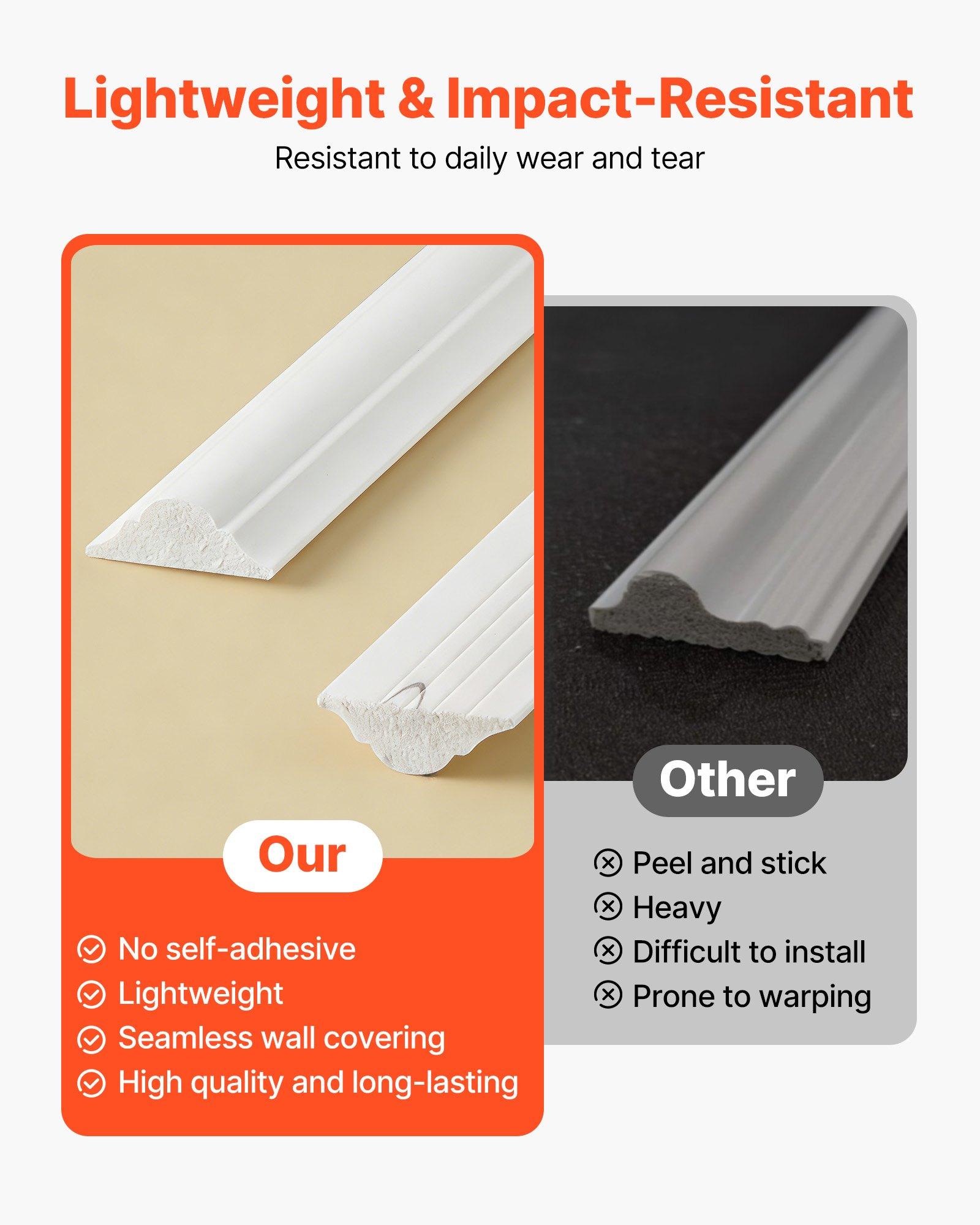 VEVOR Wall Molding 3 Pack, Wainscoting Panels Kit, Lightweight Paintable Polystyrene, Easy to Install Accent Wall Trim for Interior Décor Living Room, Bedroom, Home, White (31x63 + 31x24 in) VEVOR Wall Molding 3 Pack, Wainscoting Panels Kit, Lightweight Paintable Polystyrene, Easy to Install Accent Wall Trim for Interior Décor Living Room, Bedroom, Home, White (31x63 + 31x24 in)