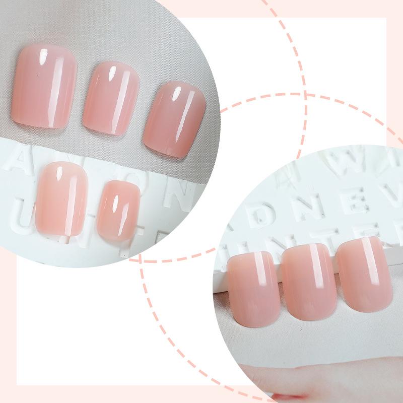 Wearable Nails, Removable Solid Color Nail Stickers, Wholesale of Finished Fake Nails, Short Style Manicure