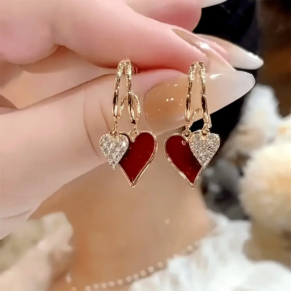 Women Heart Pendant Earrings 925 Silver Plated | Shiny Design, Unique Easy, Daily Occasions, Christmas New Year Valentine'S Day Party Jewelry Set